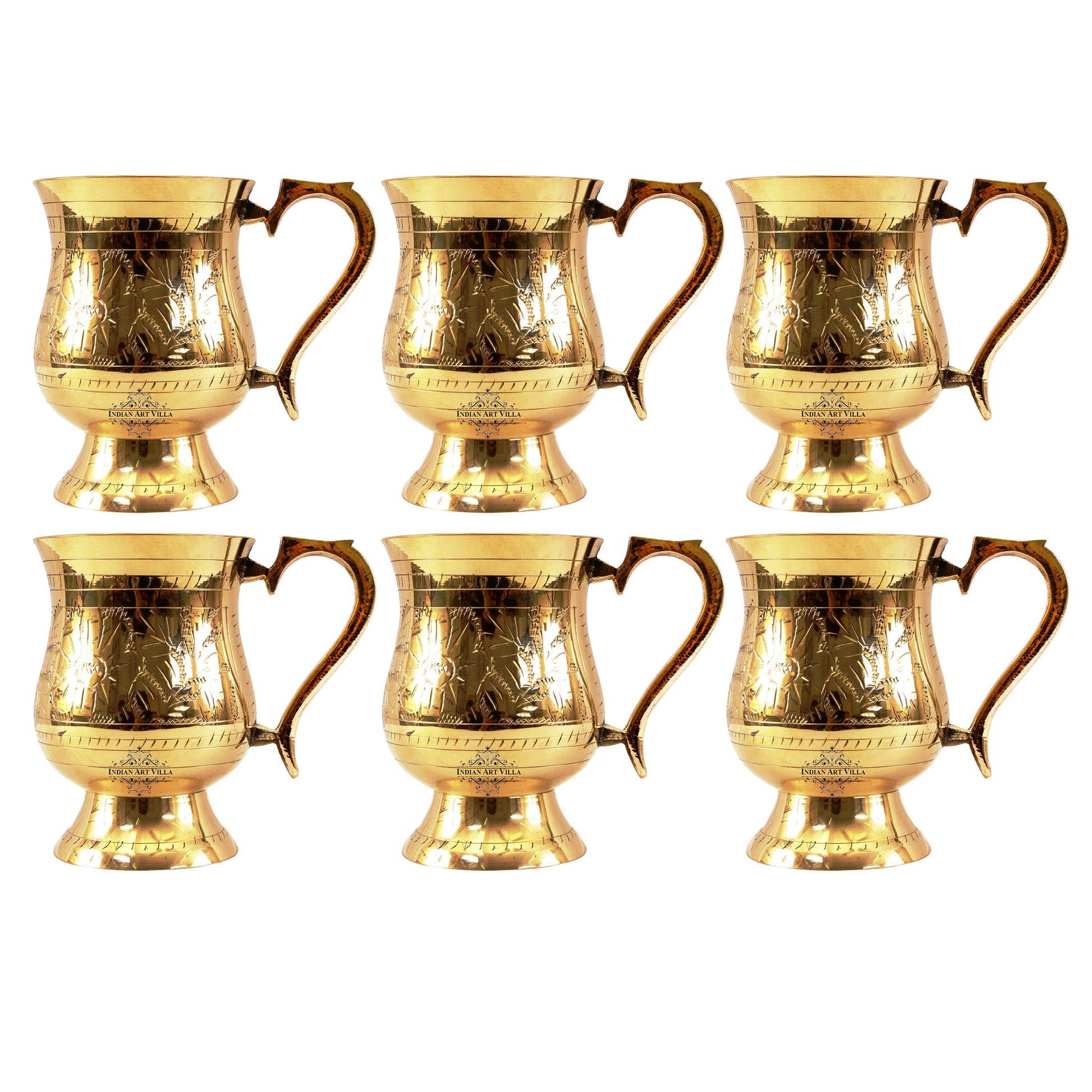 Pure Brass Mughlai Style Tumbler - 415 ml