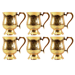 Pure Brass Mughlai Style Tumbler - 415 ml