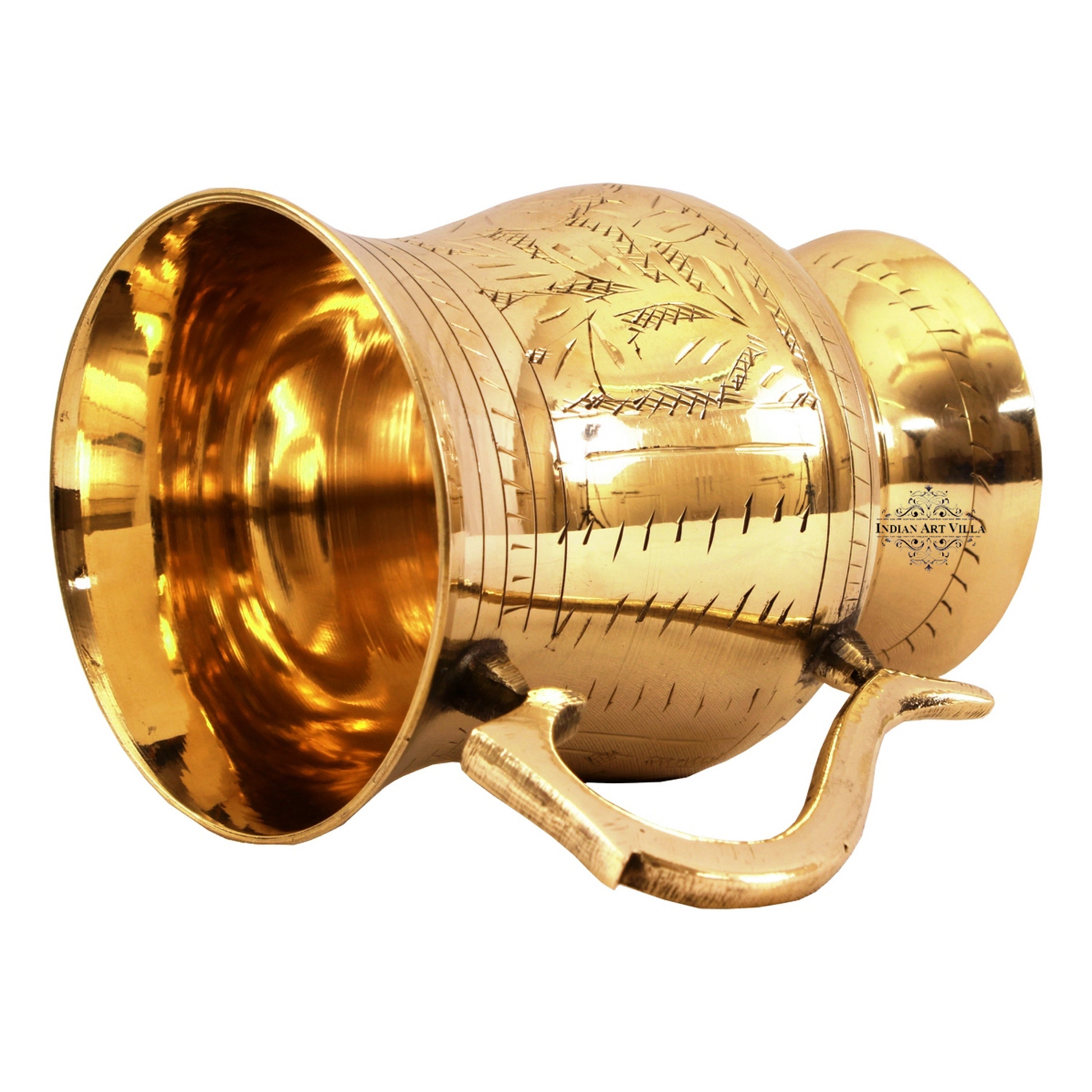 Pure Brass Mughlai Style Tumbler - 415 ml