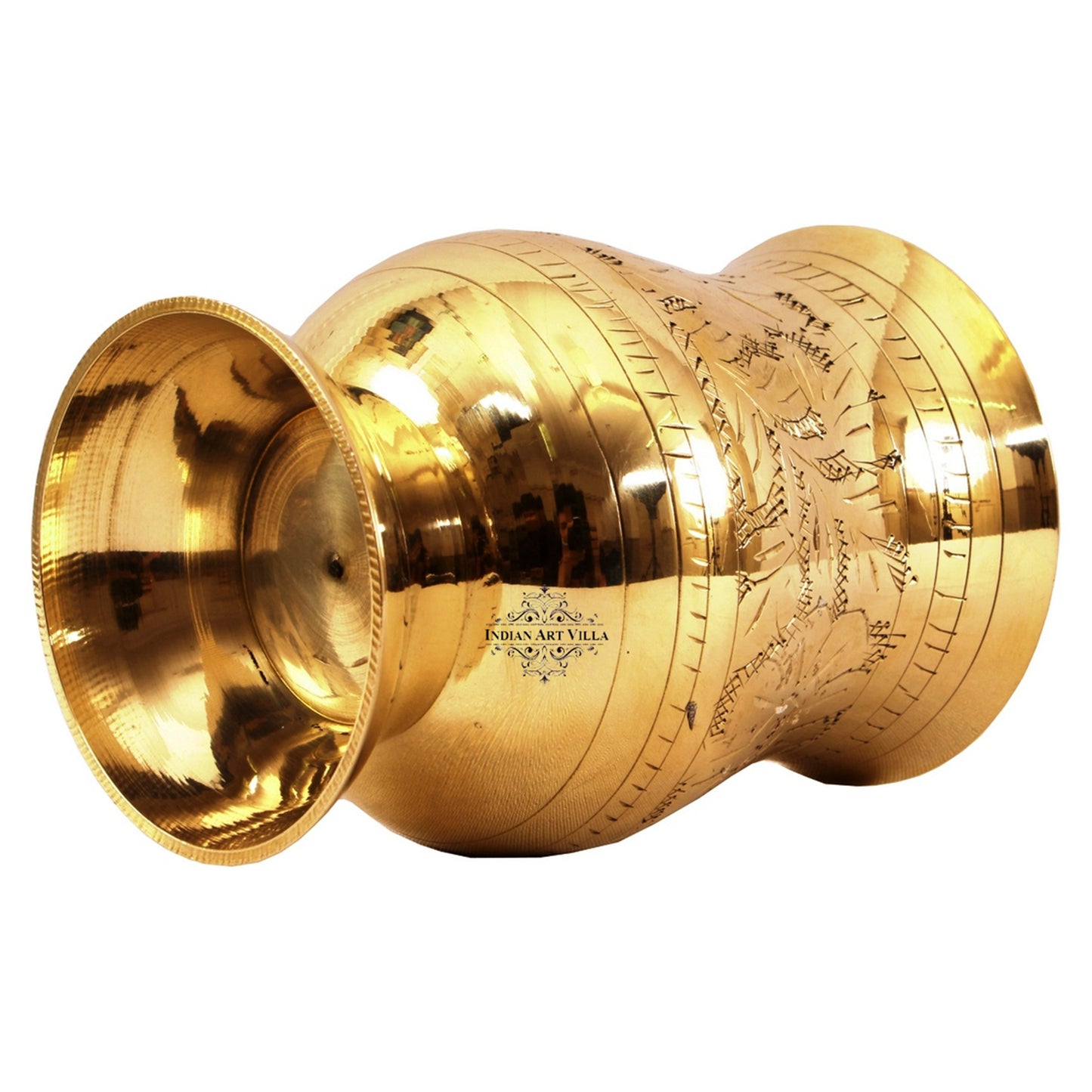 Pure Brass Mughlai Style Tumbler - 415 ml