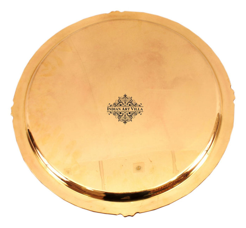 Brass Embossed Designer Thali, Plate with Beaded Design, Serveware, Dinnerware, Tableware