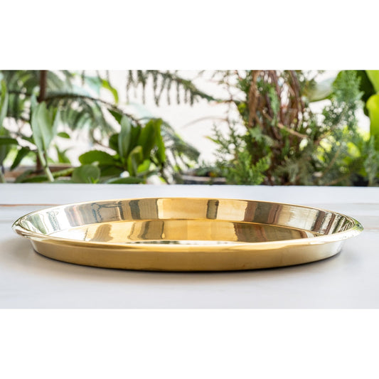 Brass Handmade Designer Thali, Plate with perfect Space & Raised Borders, Dinnerware, Tableware