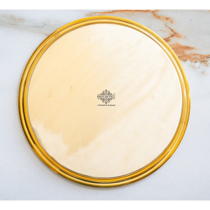 Brass Handmade Designer Thali, Plate with perfect Space & Raised Borders, Dinnerware, Tableware