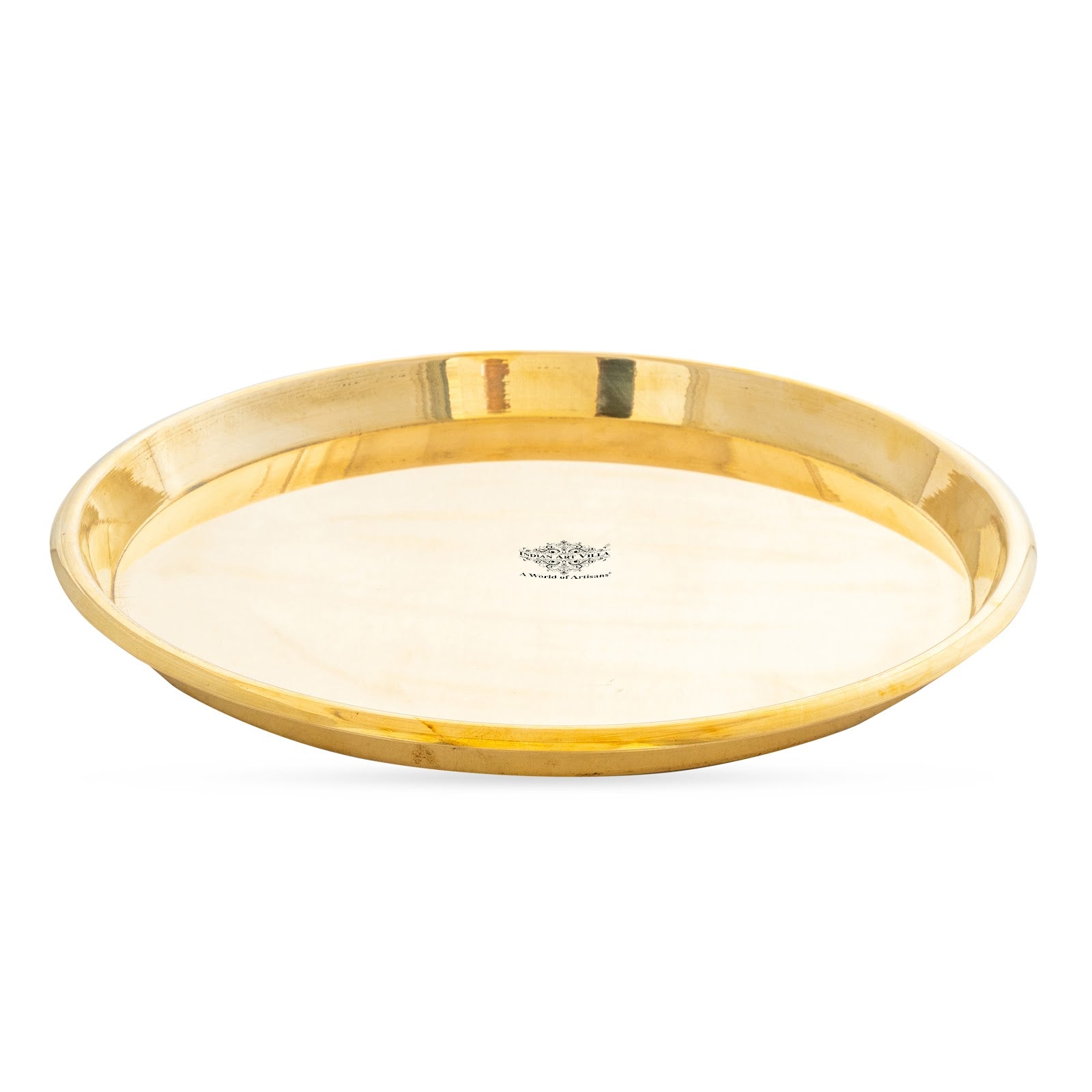 Brass Handmade Designer Thali, Plate with perfect Space & Raised Borders, Dinnerware, Tableware