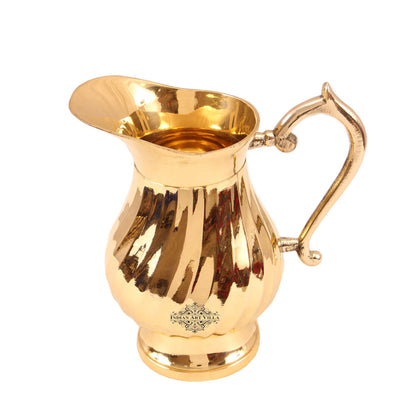 Handcrafted Pure Brass Lining Design Jug Pitcher- 1000ml