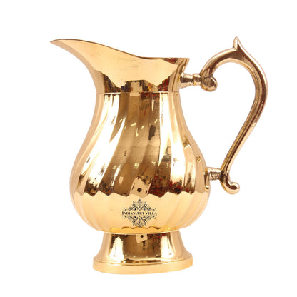 Handcrafted Pure Brass Lining Design Jug Pitcher- 1000ml