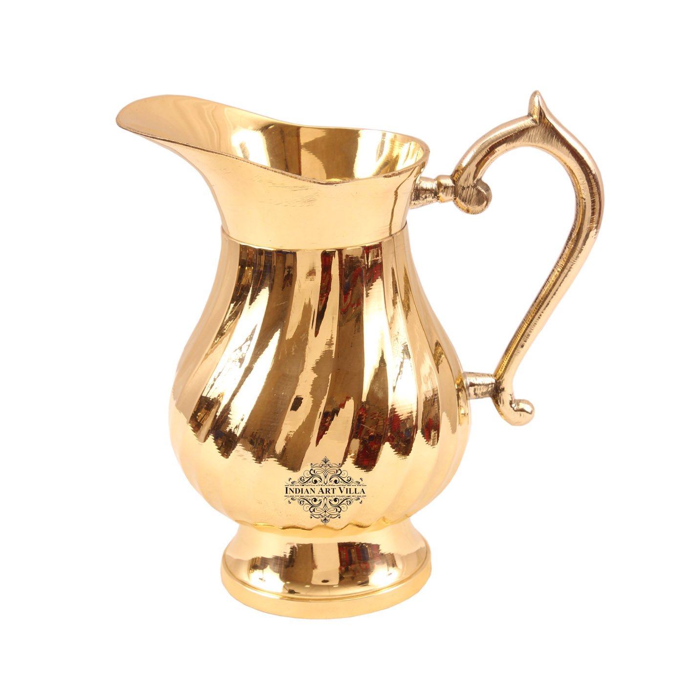 Handcrafted Pure Brass Lining Design Jug Pitcher- 1000ml