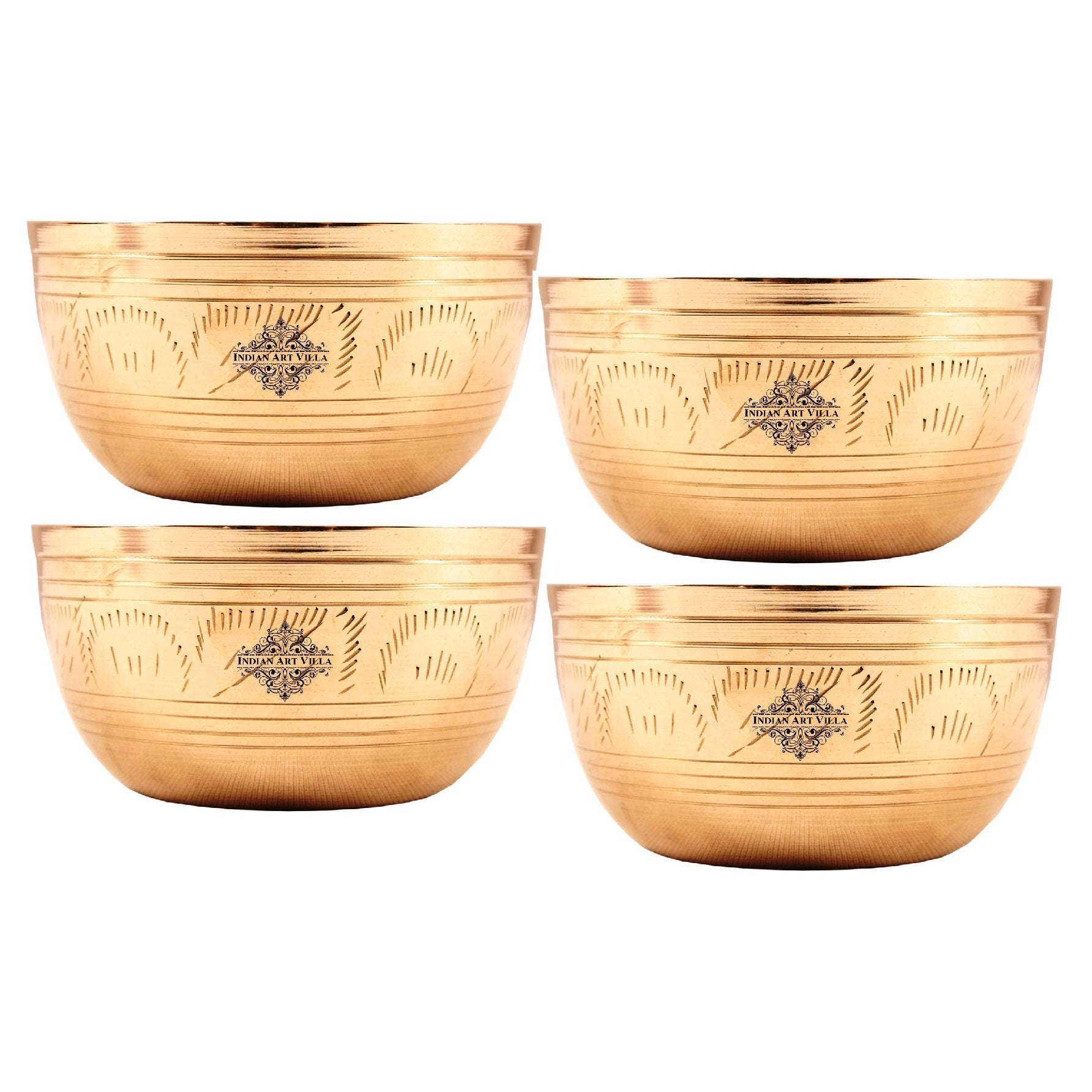 Brass Engraved Bowls, Serveware, Tableware, Dinnerware