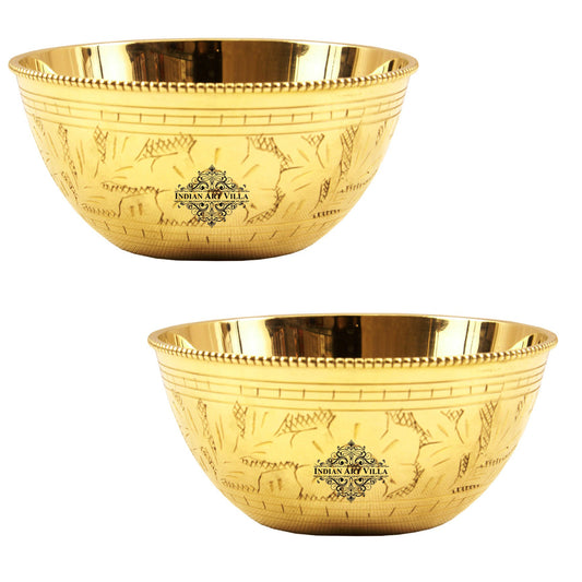 Handcrafted Pure Brass Curved Design Bowl, Serveware, Dinnerware, 250ml