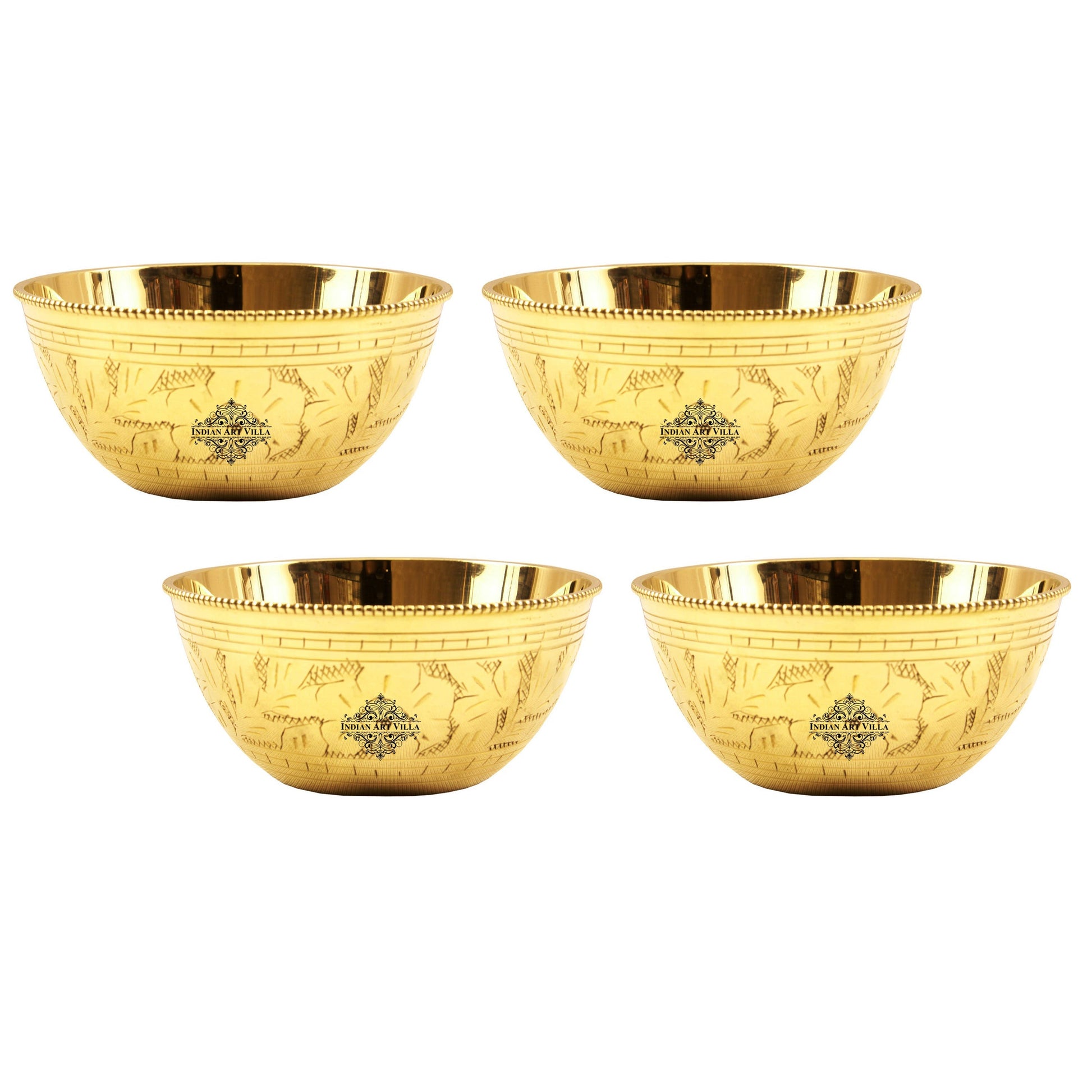 Handcrafted Pure Brass Curved Design Bowl, Serveware, Dinnerware, 250ml