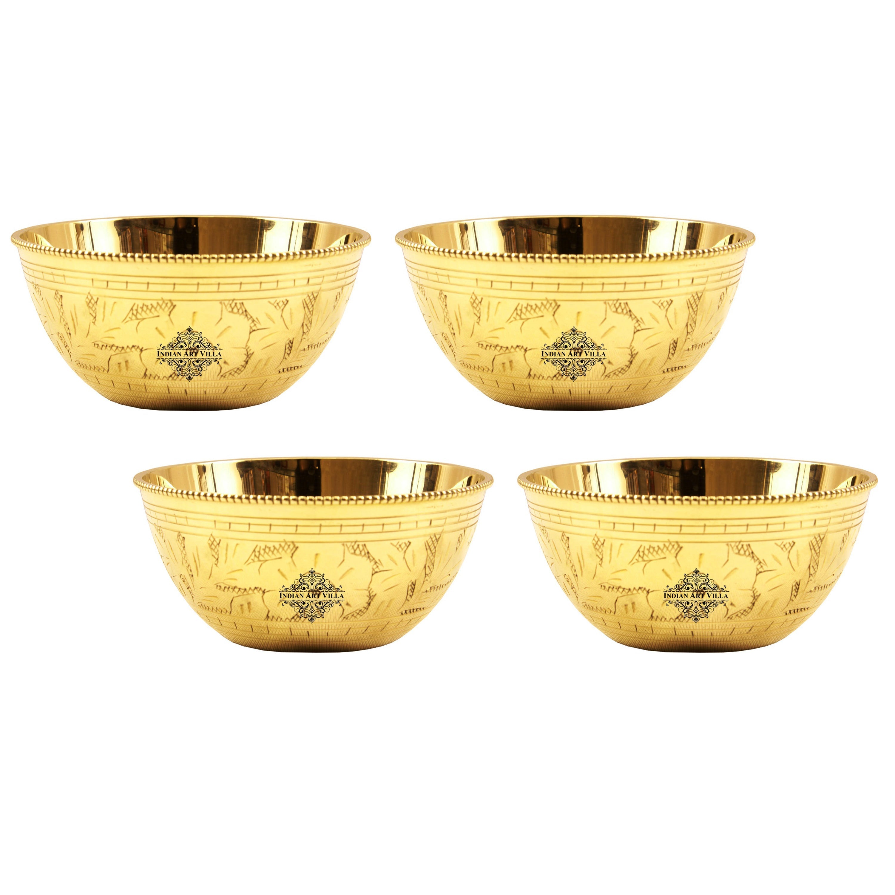 Handcrafted Pure Brass Curved Design Bowl, Serveware, Dinnerware, 250ml