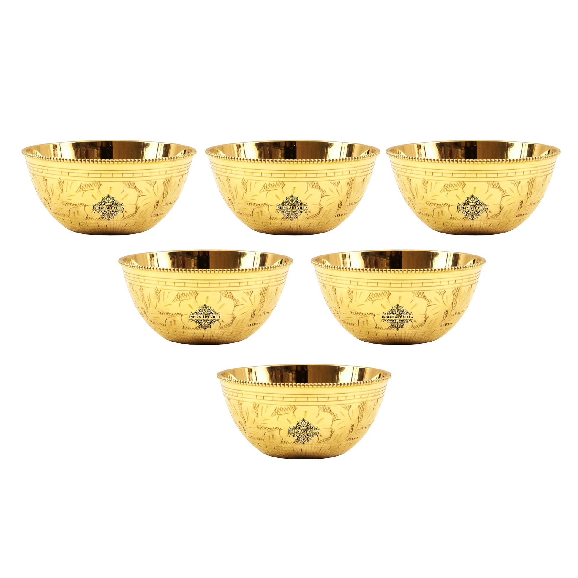 Handcrafted Pure Brass Curved Design Bowl, Serveware, Dinnerware, 250ml