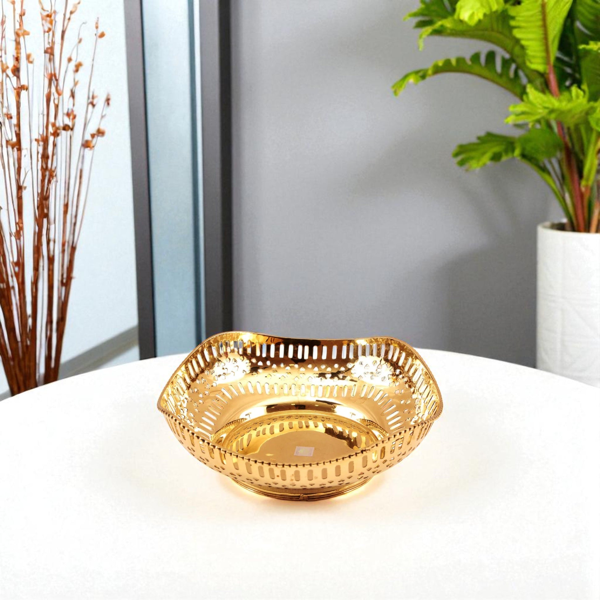 Pure Brass Designer Big Fruit Bowl | Restaurant Hotel Home Ware