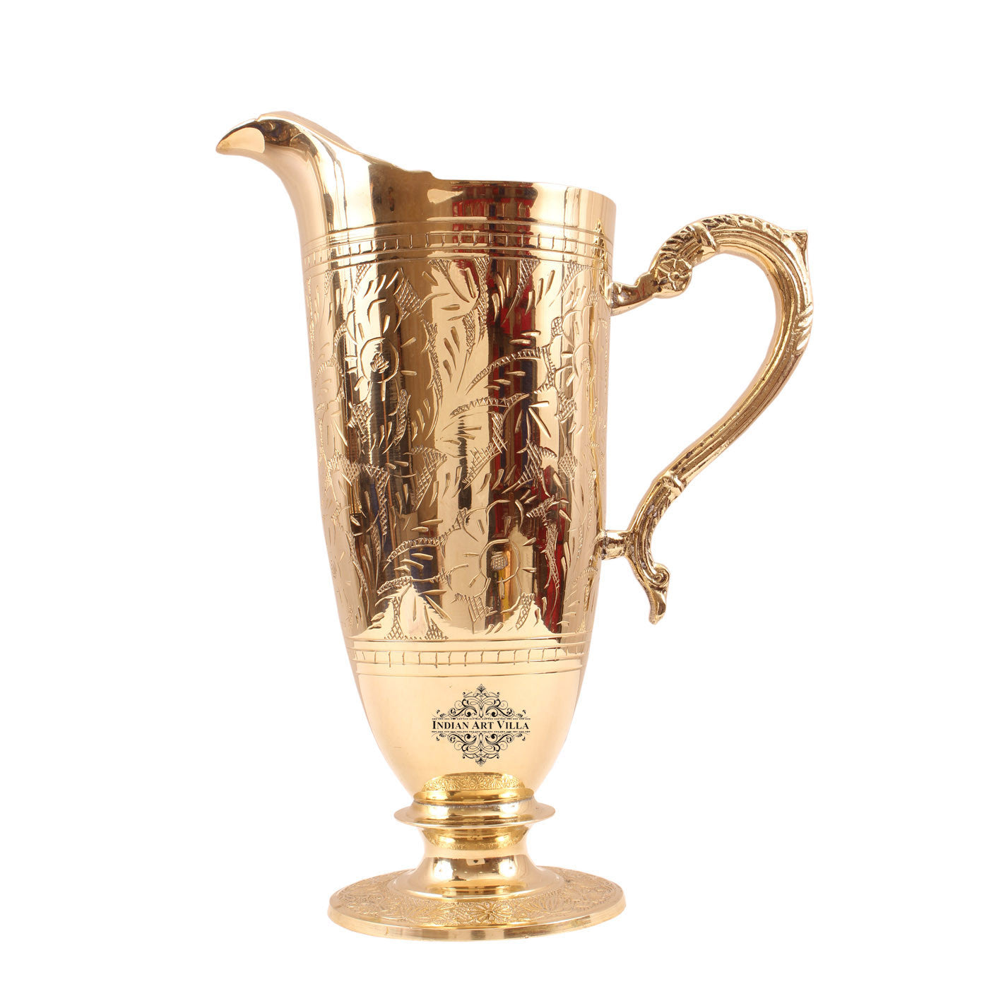Pure Brass Designer Kalamkari Jug  with Designer Handle- 1600 ML