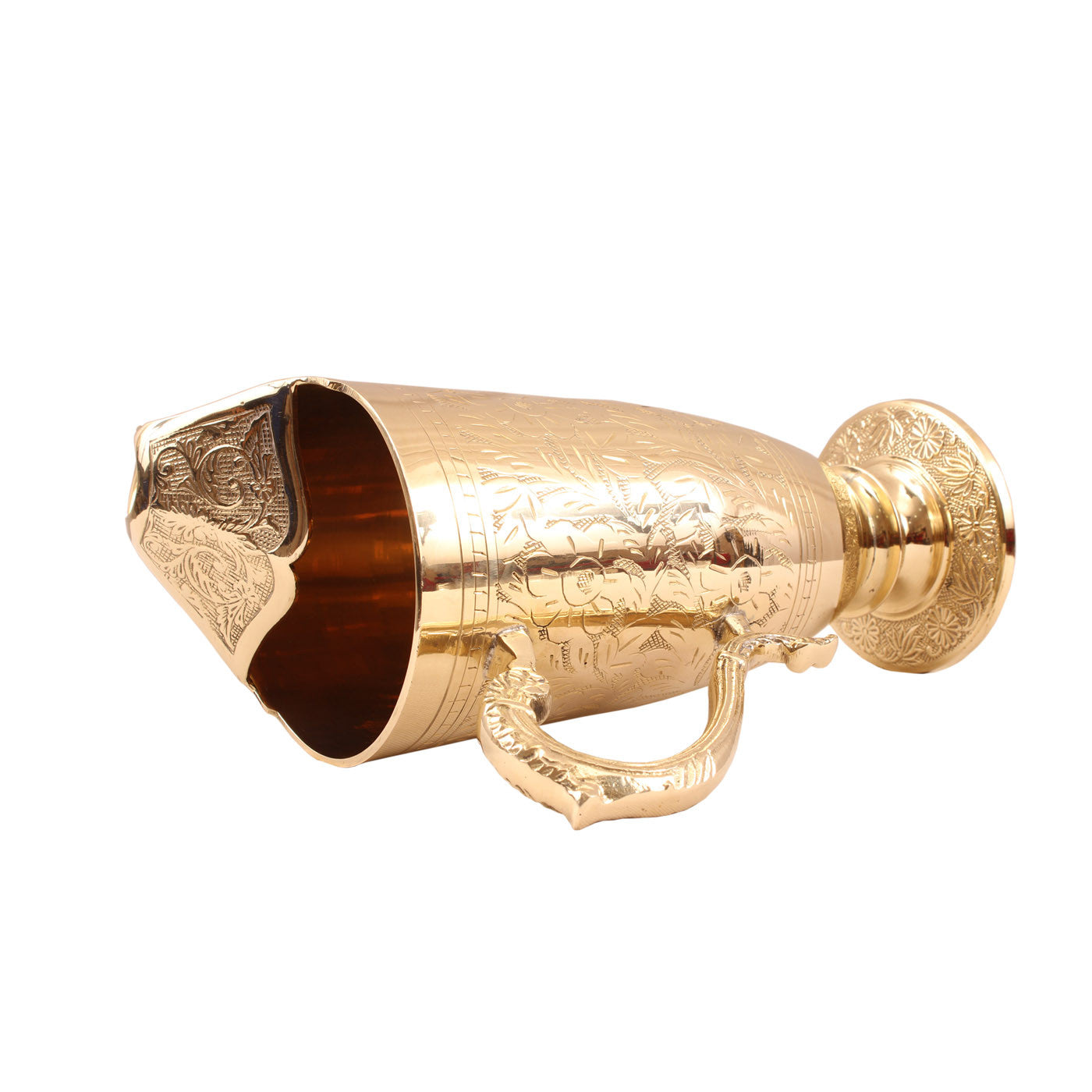 Pure Brass Designer Kalamkari Jug  with Designer Handle- 1600 ML