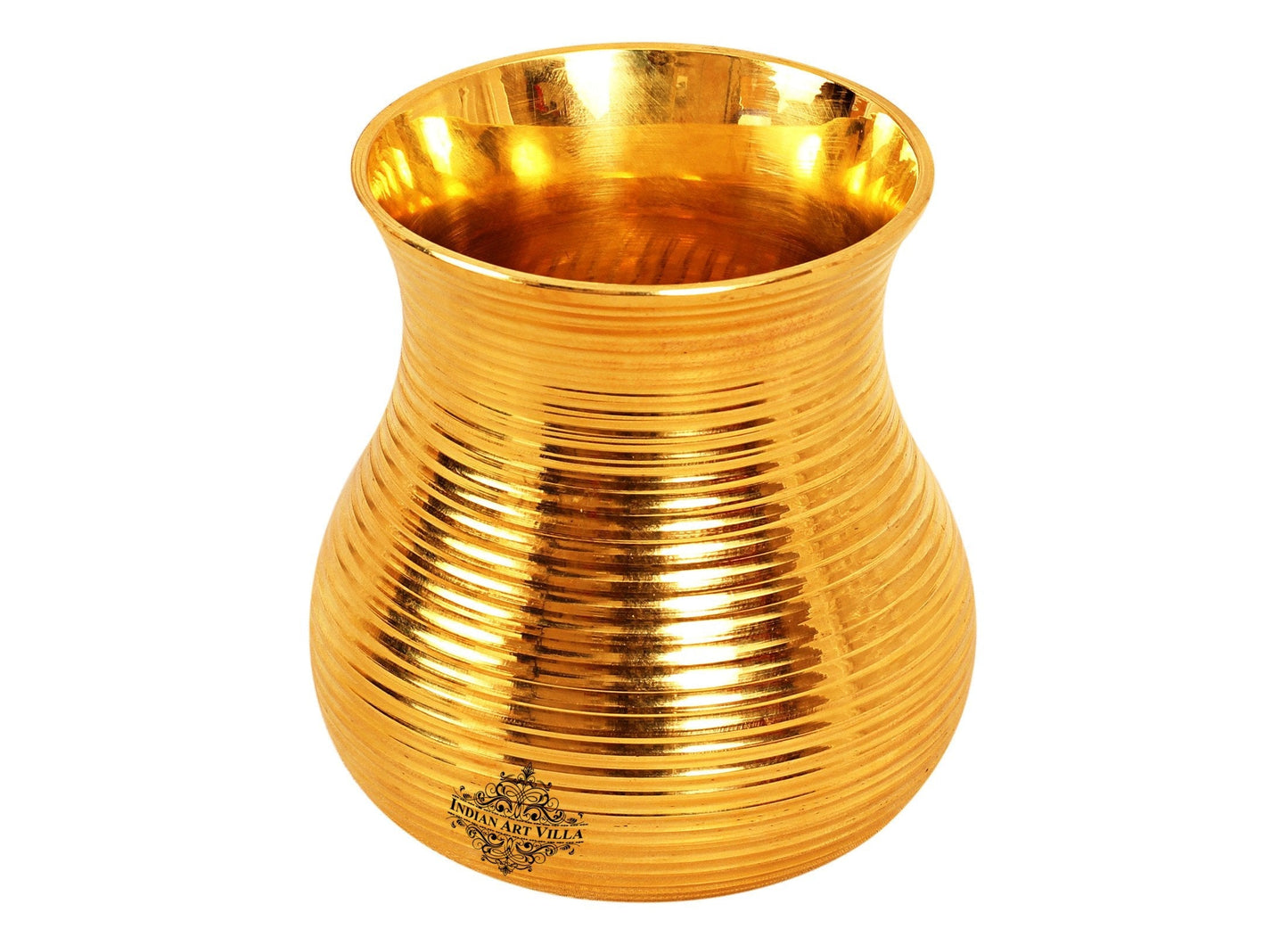 Pure Brass Half Lining Design Glass  350ml