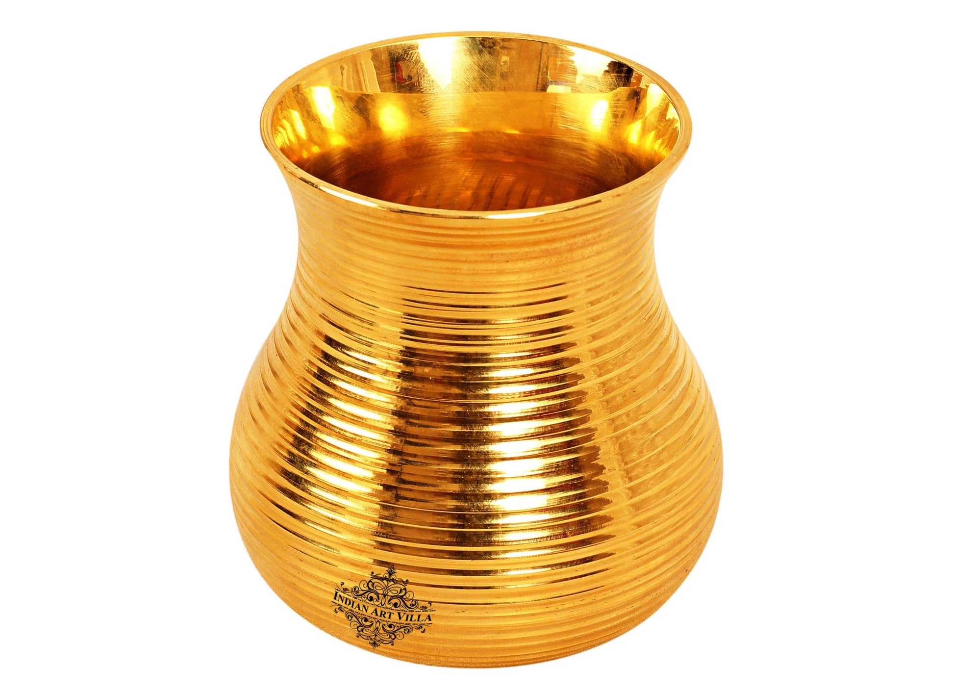 Pure Brass Half Lining Design Glass  350ml