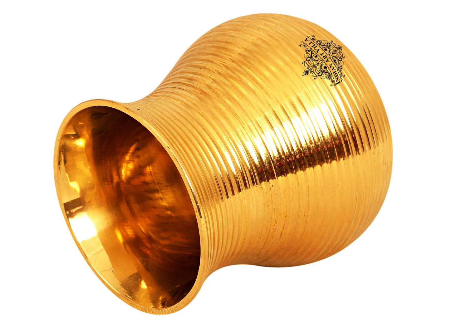 Pure Brass Half Lining Design Glass  350ml