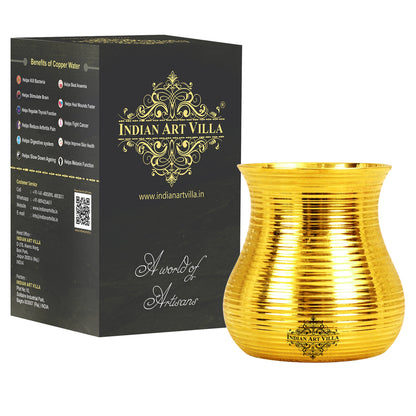 Pure Brass Half Lining Design Glass  350ml