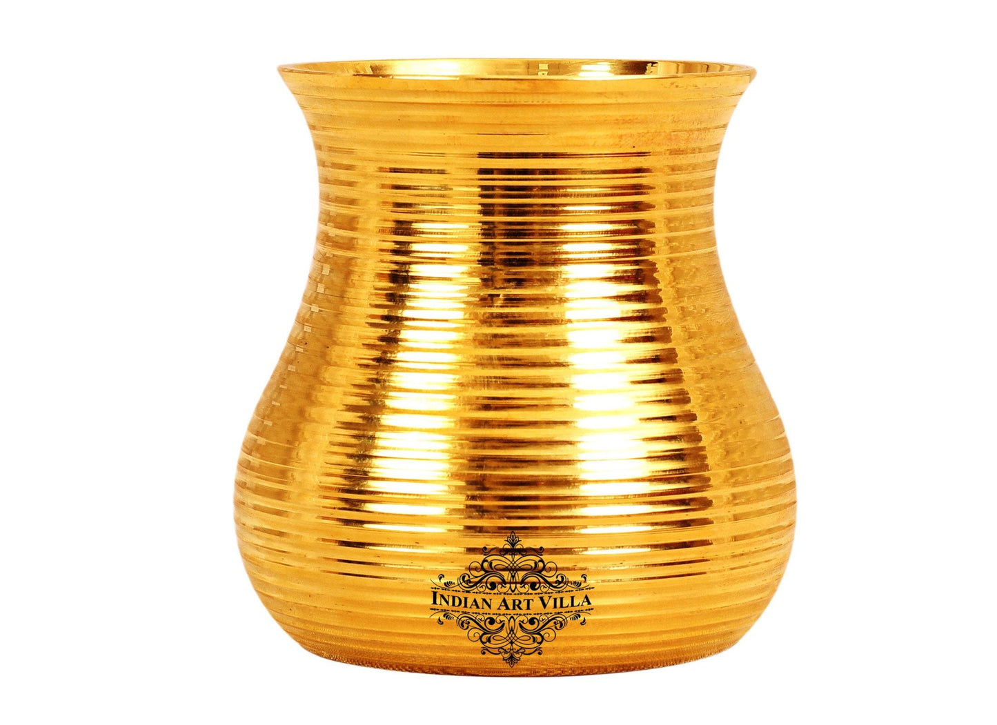 Pure Brass Half Lining Design Glass  350ml