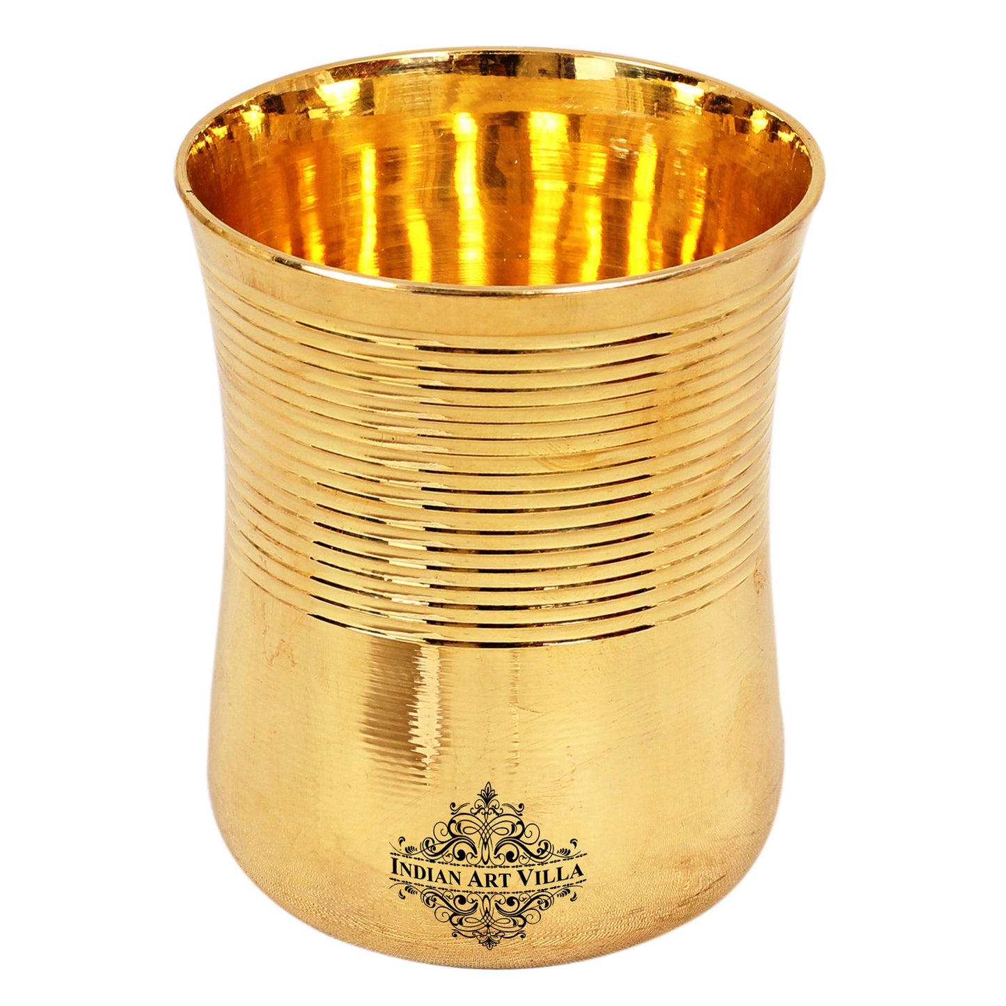 Pure Brass Half Lining Design Glass  350ml