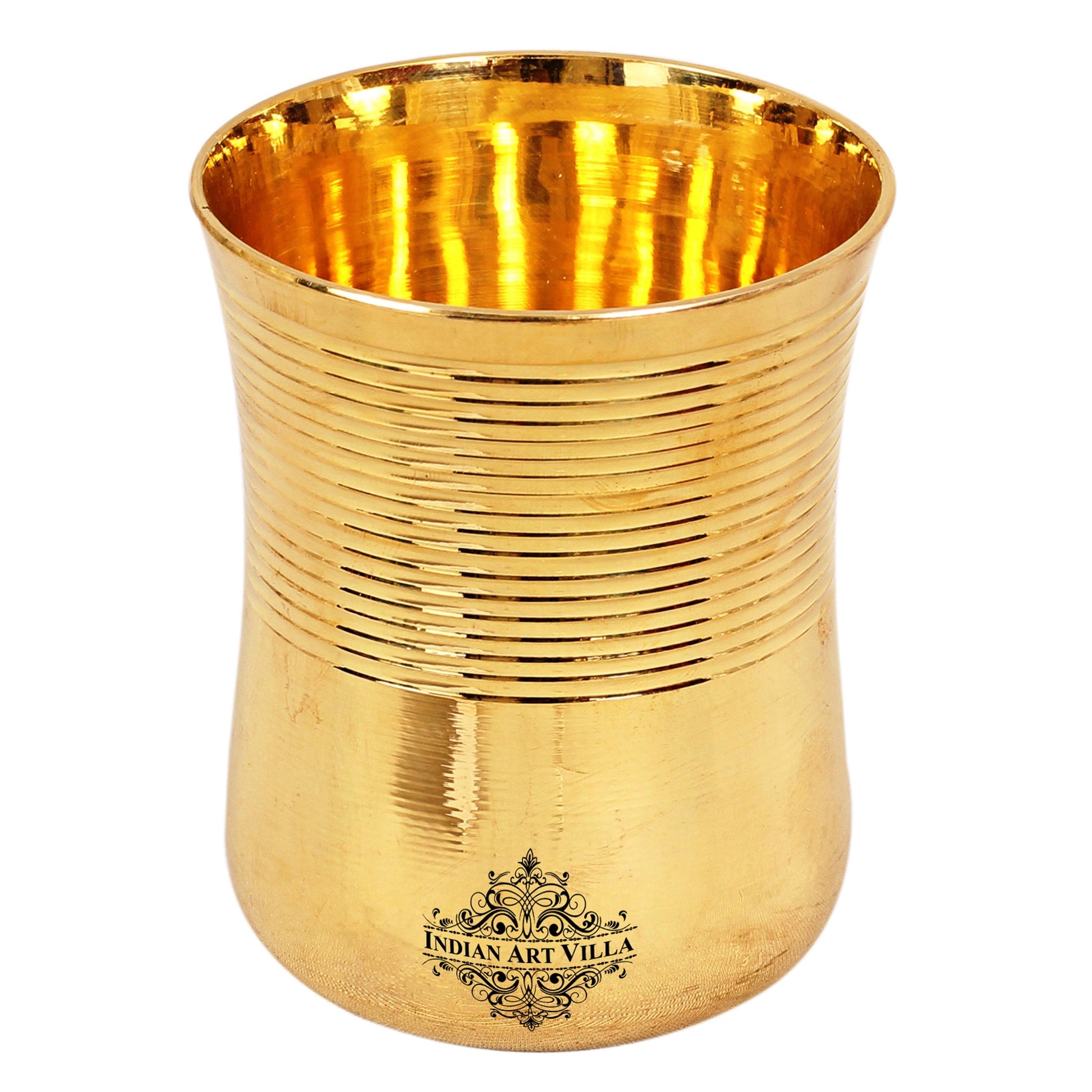 Pure Brass Half Lining Design Glass  350ml