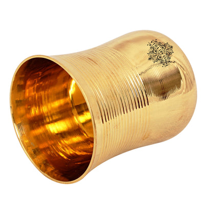 Pure Brass Half Lining Design Glass  350ml