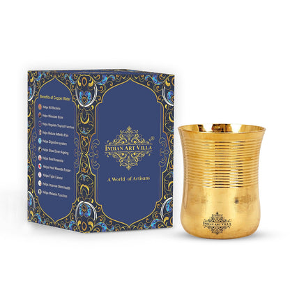 Pure Brass Half Lining Design Glass  350ml