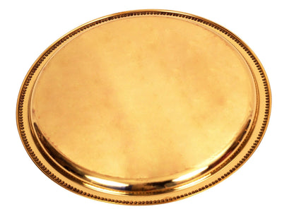 Pure Brass Floral Design 30 cm Single Ring Plate With Royal Look