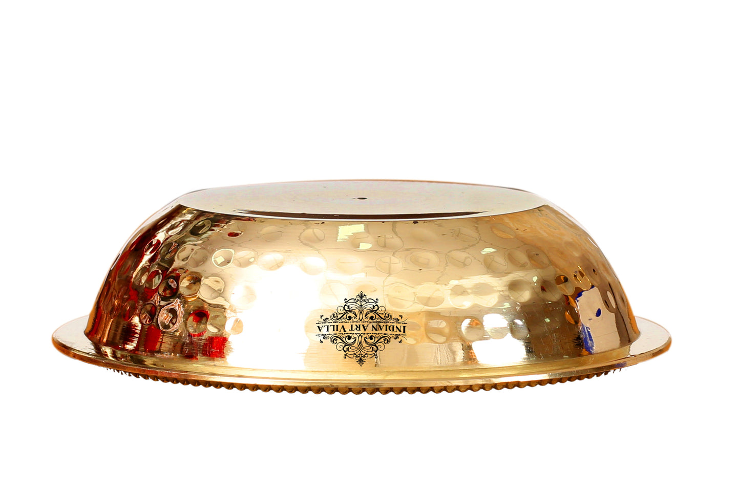 Brass Handmade Hammered Design Rice Plate, Dinnerware