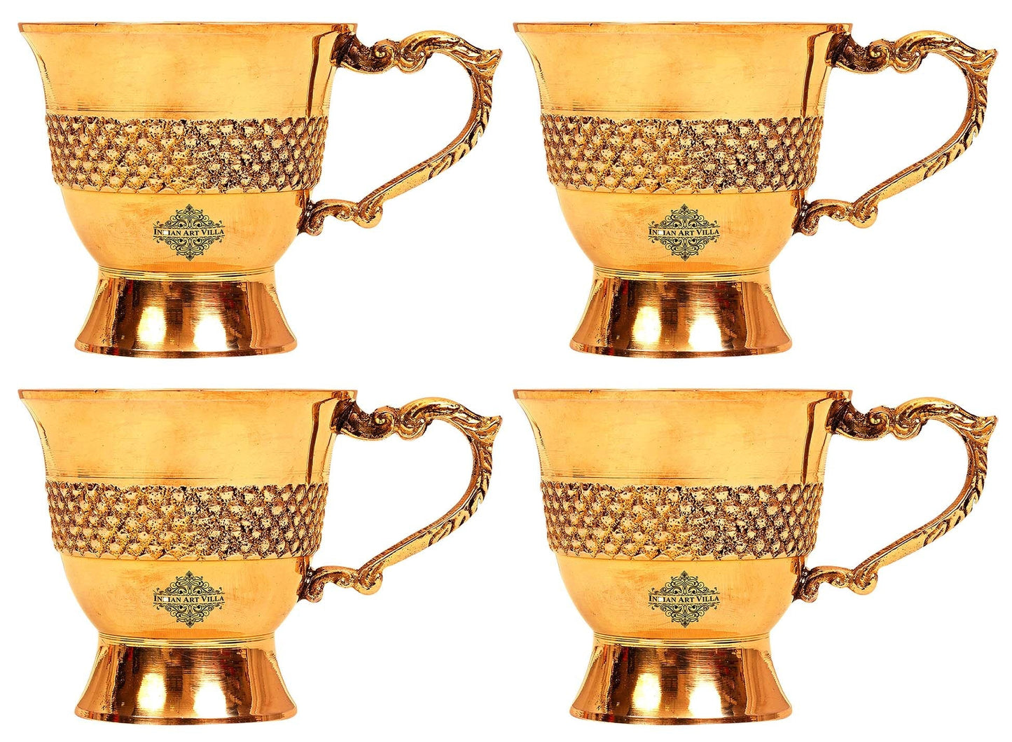 Designer Brass Tea Cup, Serving Tea Tableware, Gift Item Hotel Restaurant, Volume 100 ML