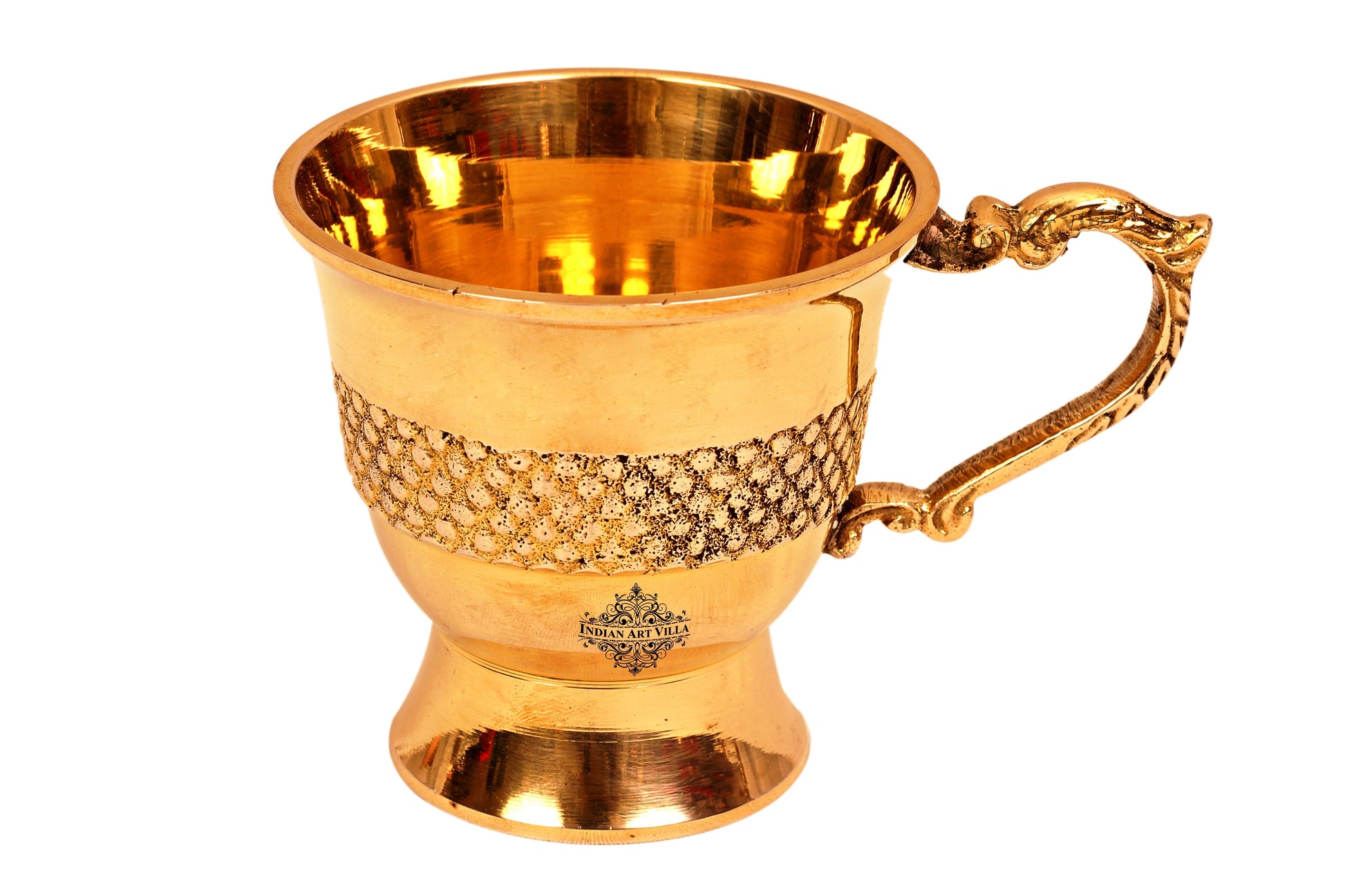 Designer Brass Tea Cup, Serving Tea Tableware, Gift Item Hotel Restaurant, Volume 100 ML