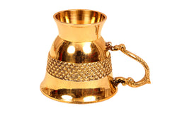 Designer Brass Tea Cup, Serving Tea Tableware, Gift Item Hotel Restaurant, Volume 100 ML