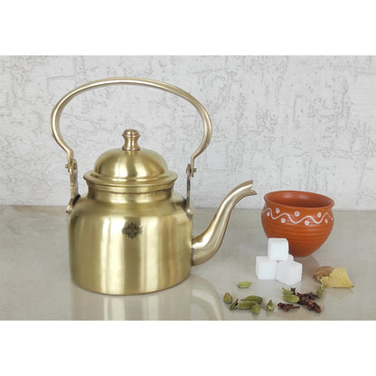 Pure Brass Designer Tea Kettle Pot, Serving Tea Coffee, Tableware
