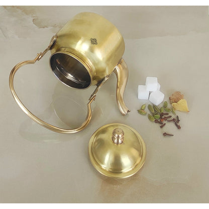Pure Brass Designer Tea Kettle Pot, Serving Tea Coffee, Tableware