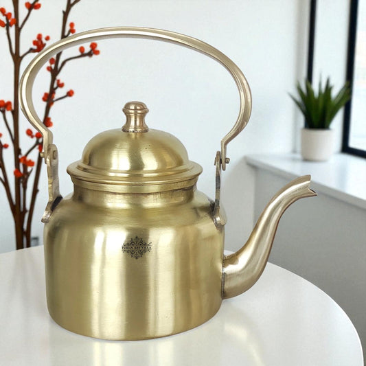 Pure Brass Designer Tea Kettle Pot, Serving Tea Coffee, Tableware