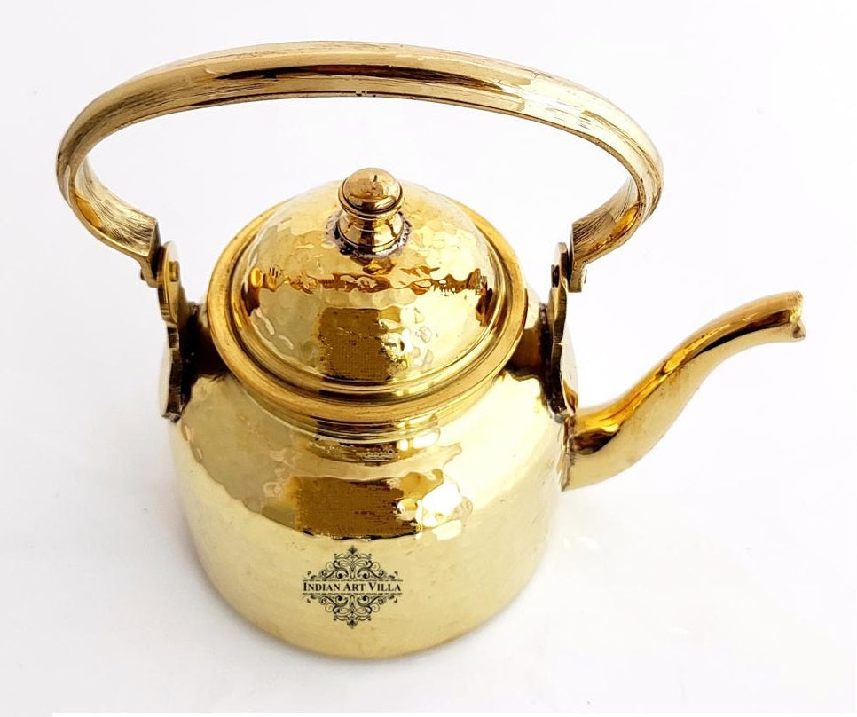 Pure Brass Designer Tea Kettle Pot, Serving Tea Coffee, Tableware
