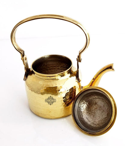 Pure Brass Designer Tea Kettle Pot, Serving Tea Coffee, Tableware