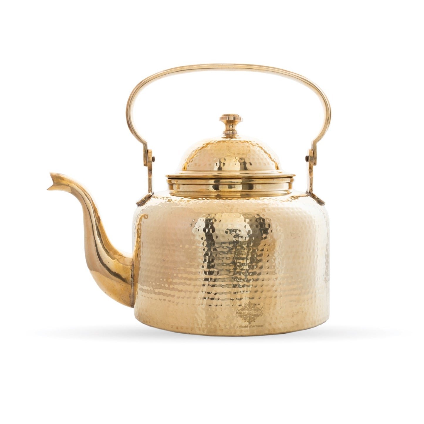 Brass Hammered Designer Tea Pot , Kettle Tin Lining Inside, Serving Tea Coffee, Tableware, Serveware
