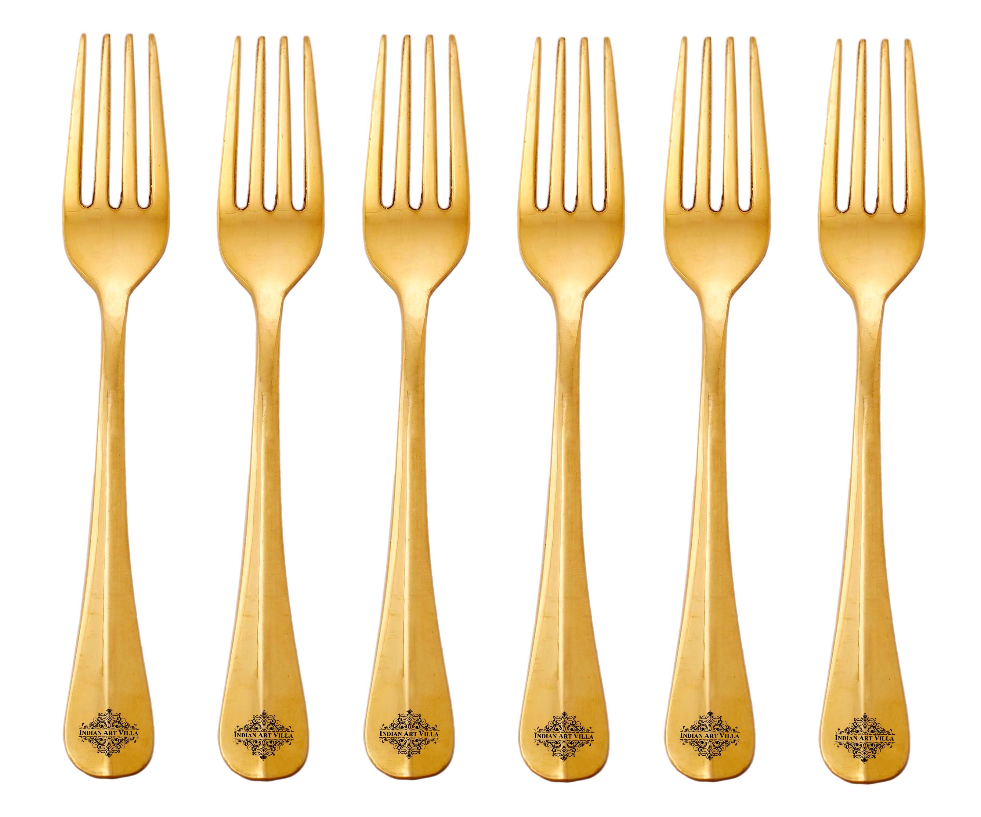 Brass Handmade Designer Fork, Flatware, Tableware, 7inches