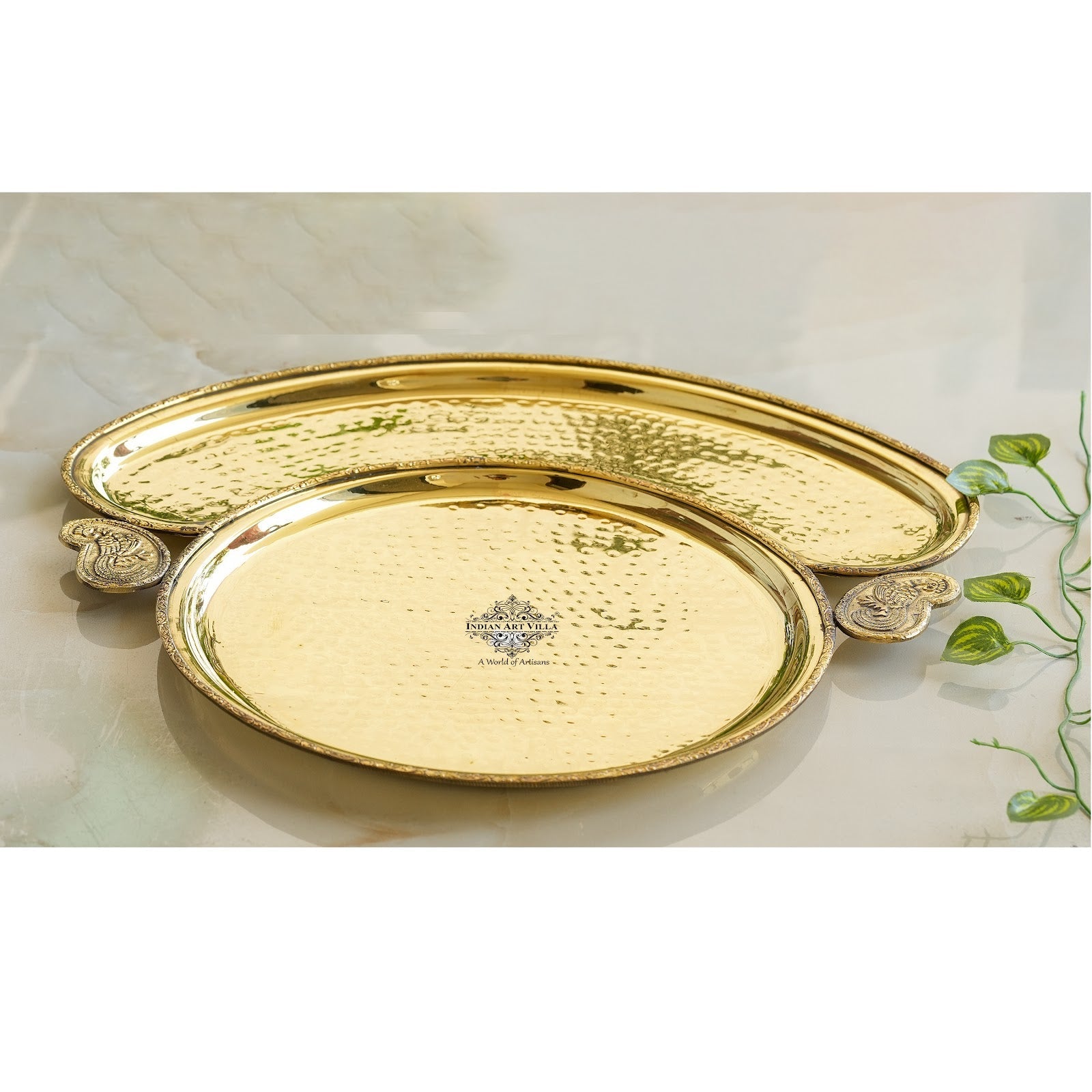 Handmade Pure Brass Maharaja Design Dinner Plate