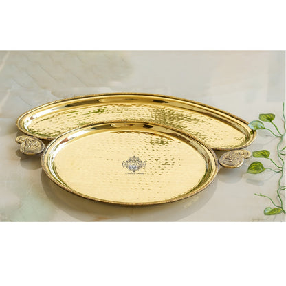 Handmade Pure Brass Maharaja Design Dinner Plate
