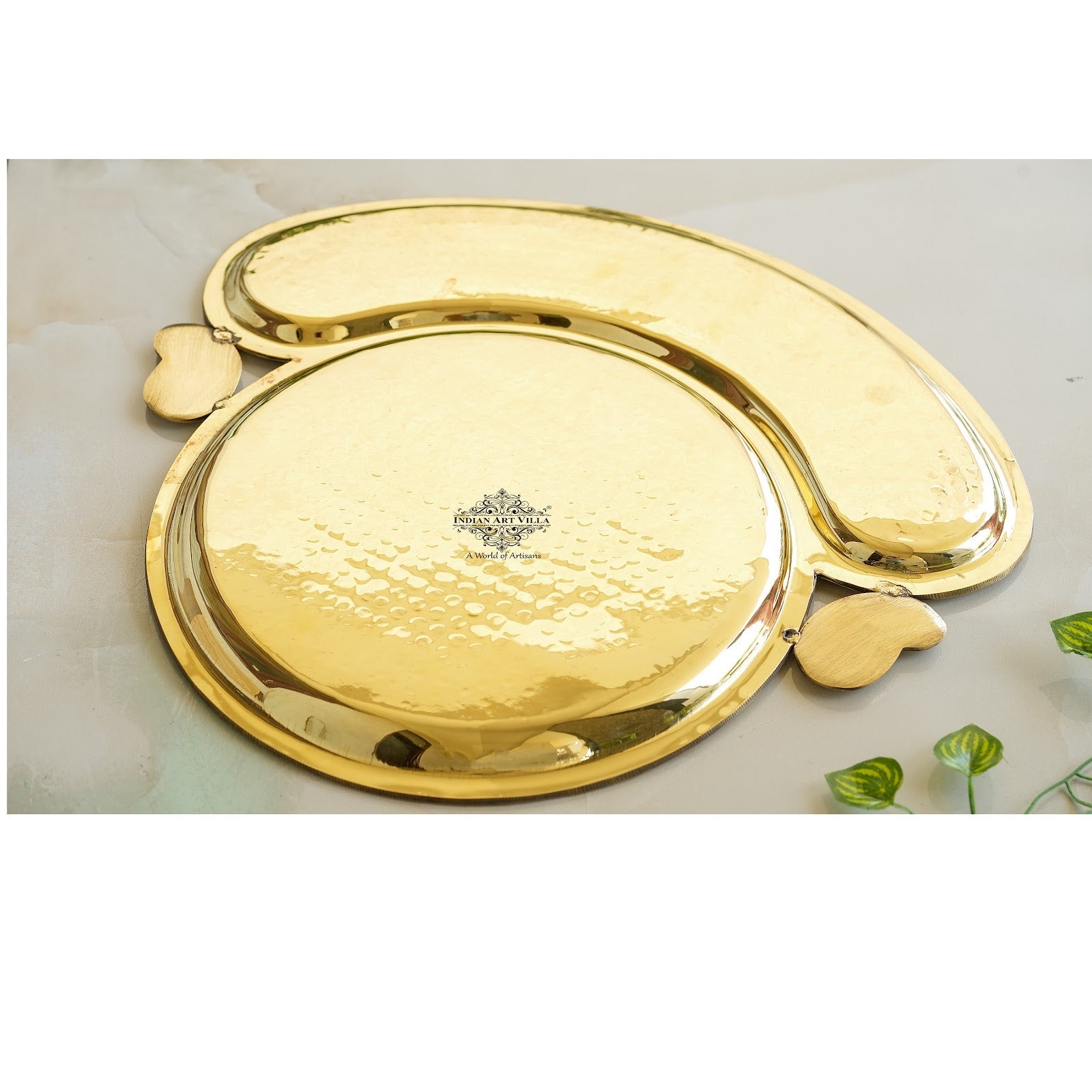 Handmade Pure Brass Maharaja Design Dinner Plate