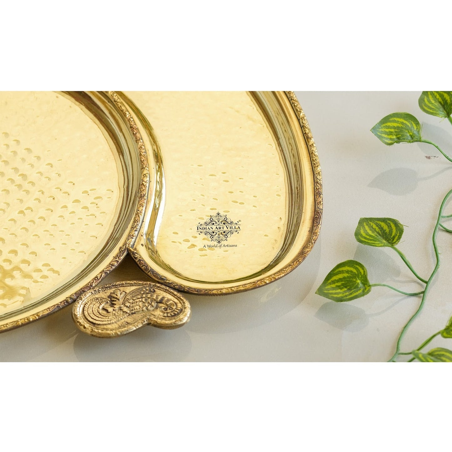 Handmade Pure Brass Maharaja Design Dinner Plate