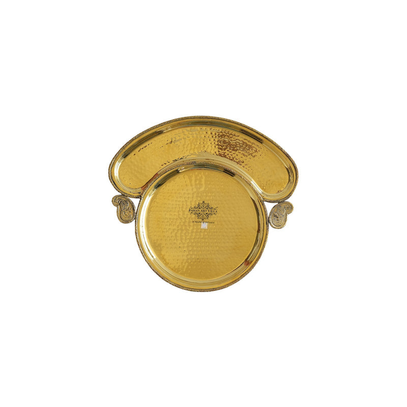 Handmade Pure Brass Maharaja Design Dinner Plate