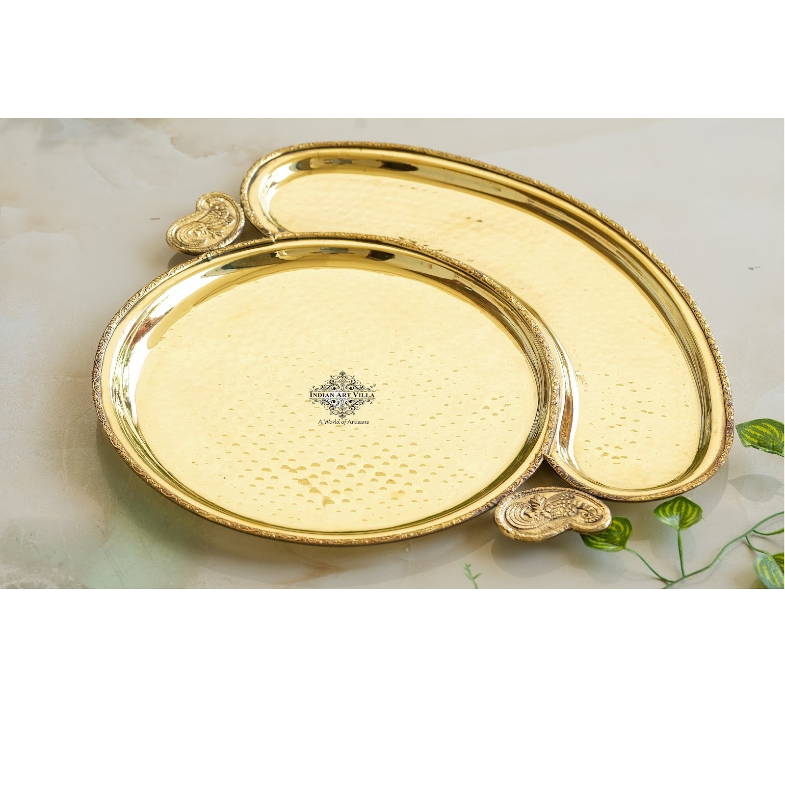 Handmade Pure Brass Maharaja Design Dinner Plate