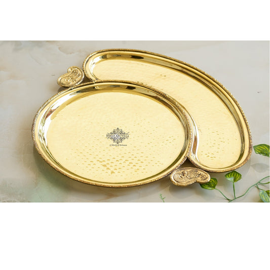 Handmade Pure Brass Maharaja Design Dinner Plate