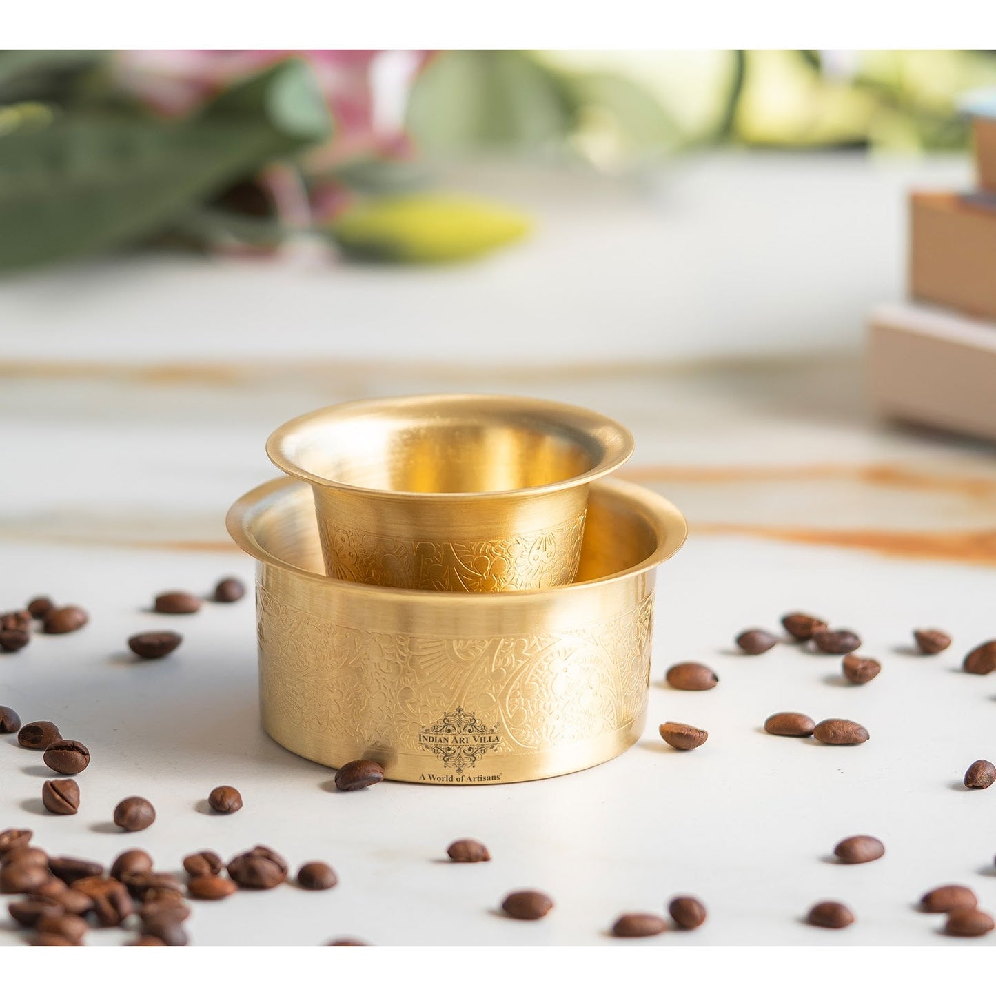 Pure Brass Dabra Set With 290 ML Capacity