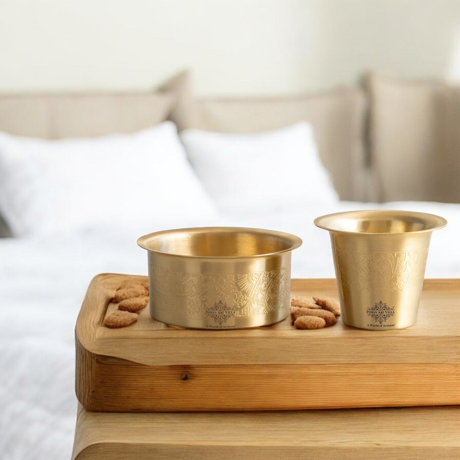 Pure Brass Dabra Set With 290 ML Capacity