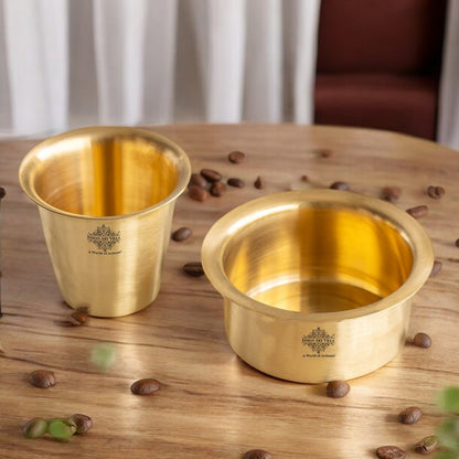 Pure Brass Dabra Set With 290 ML Capacity